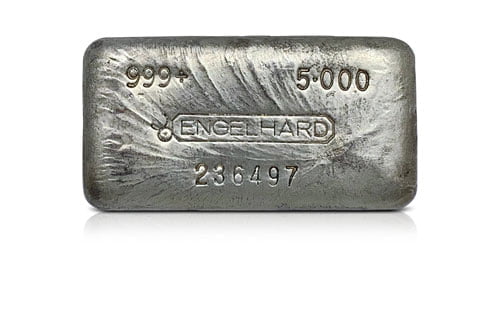 5 oz Silver Bar ? Engelhard Poured Bull Logo 999