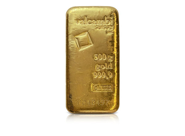 500 g Gold Valcambi Suisse Cast Bar 9999