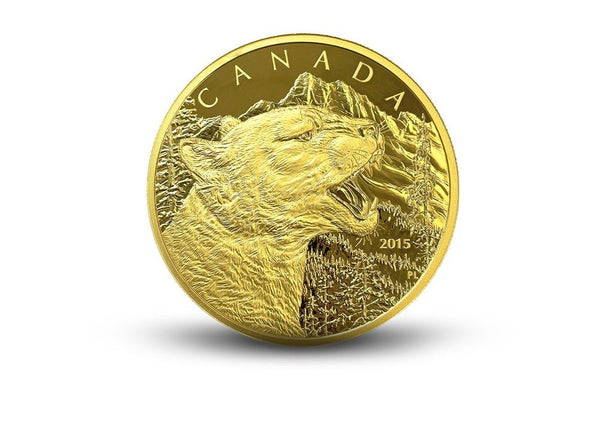 500 g Pure Gold Coin - Growling Cougar