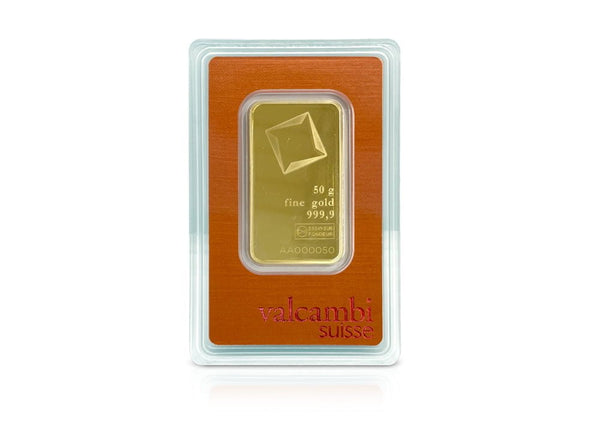 50 g Gold Valcambi Suisse Bar 9999