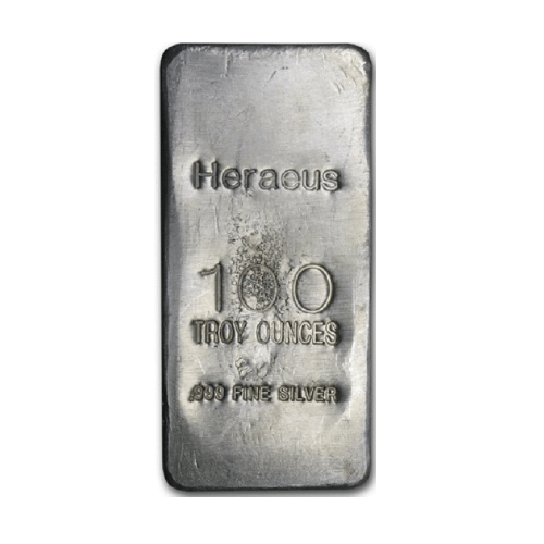 100 oz Silver Heraeus Vintage Bar