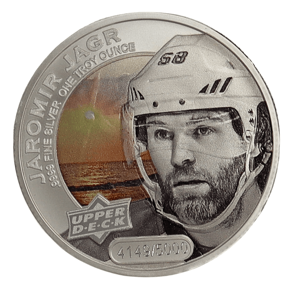 10 oz - 2017 Grandeur Hockey Set of 10 Colored Players Silver Coins