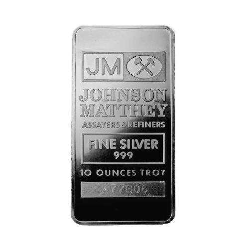 10 oz Silver Johnson Matthey Bar 99.9