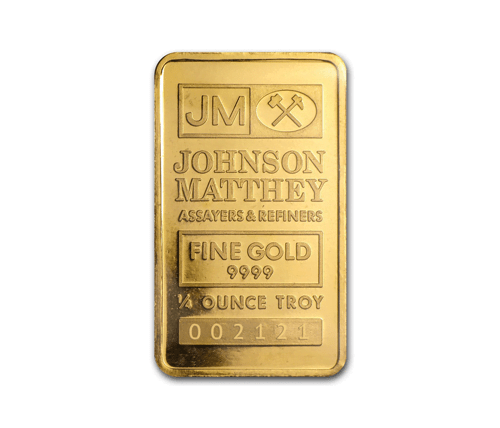 1/4 oz Gold Johnson Matthey Bar 9999