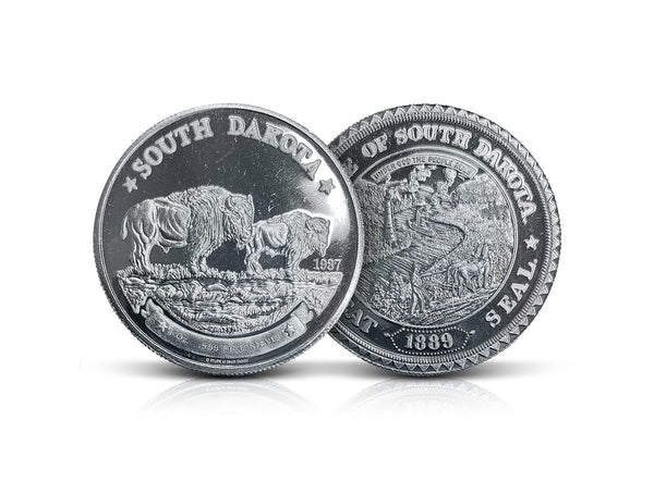 1 oz Silver South Dakota Bison 999 Round