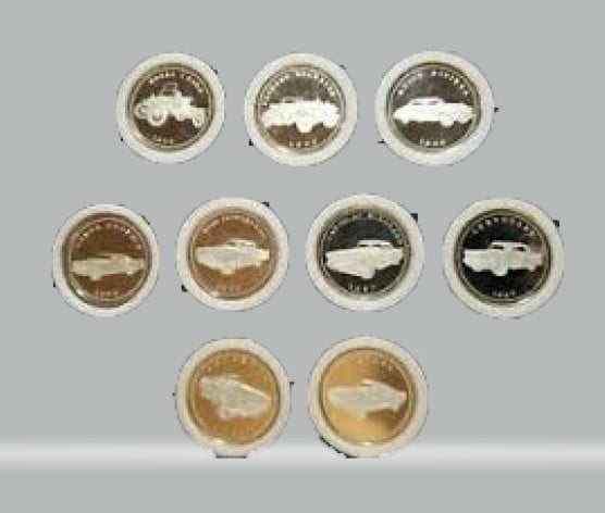 1/2 oz Silver Classic Cars Collection-Limited Edition 99.9%